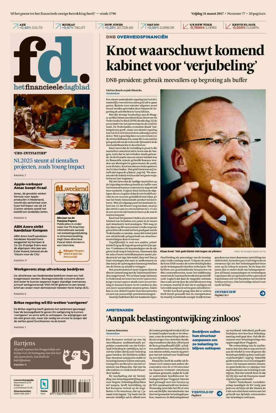 Krant Het Financieele Dagblad